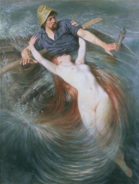 Fisherman And The Siren by Knut Ekwall Oil Painting Reproductions