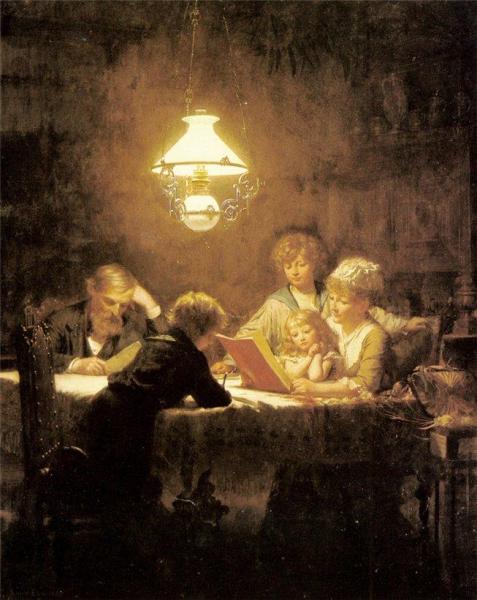 The Reading Lesson by Knut Ekwall Oil Painting Reproductions