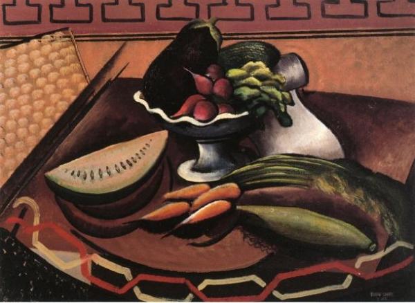 White Bowl, Vegetables, Watermelon, Carrots by Konrad Cramer