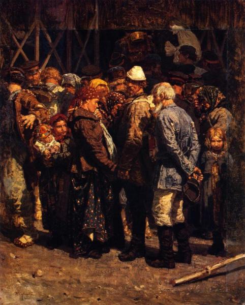 A Group Saying Farewell by Konstantin Apollonovich Savitsky