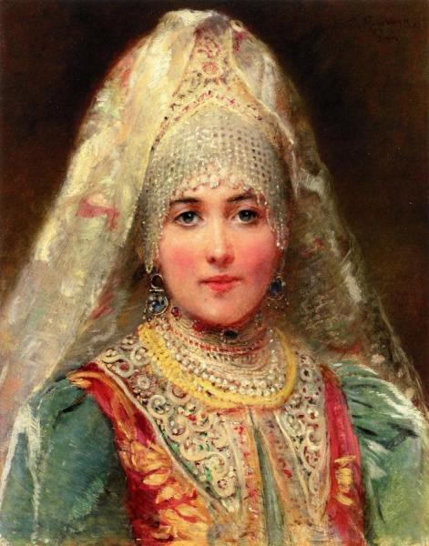 Boyarina by Konstantin Egorovich Makovsky Oil Painting Reproductions