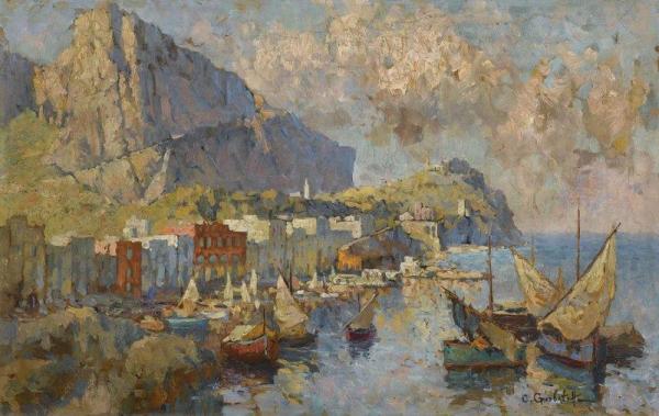 A View Of Capri by Konstantin Gorbatov Oil Painting Reproductions