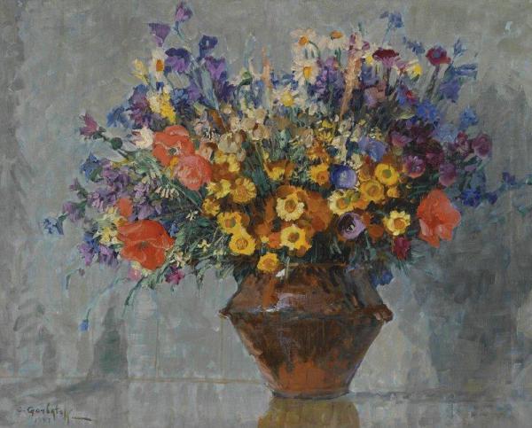 Flowers by Konstantin Gorbatov Oil Painting Reproductions