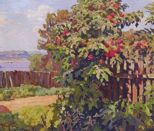 Landscape With A Fence by Konstantin Gorbatov