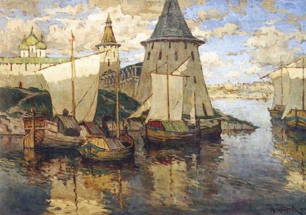 Pskov by Konstantin Gorbatov Oil Painting Reproductions