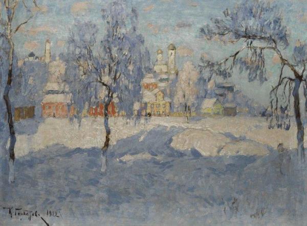 Pskov In Winter by Konstantin Gorbatov Oil Painting Reproductions
