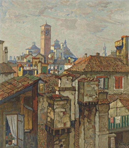Roofs. Venice by Konstantin Gorbatov Oil Painting Reproductions