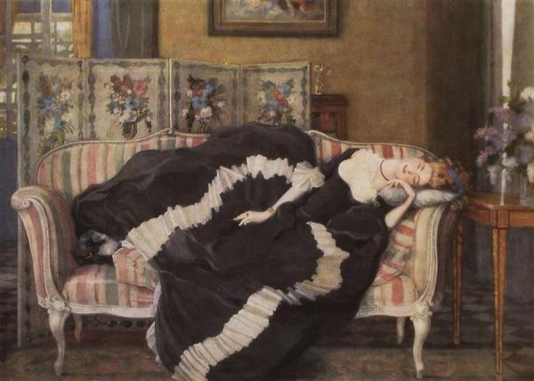 A Sleeping Woman by Konstantin Somov