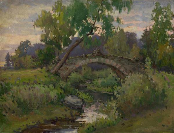 Bridge In Pavlovsk Park by Konstantin Somov
