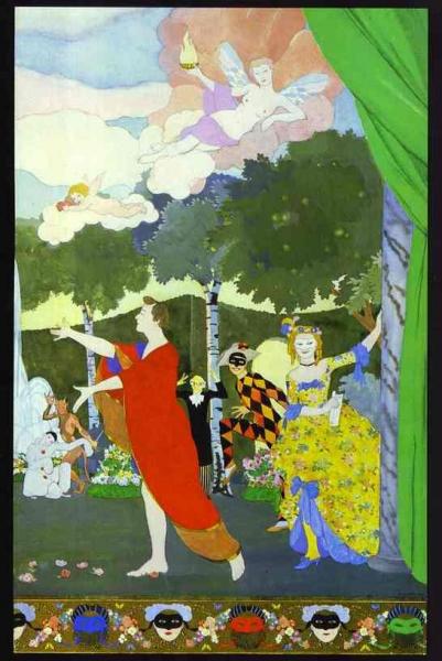 Curtain Design For The 'free Theatre' In Moscow by Konstantin Somov