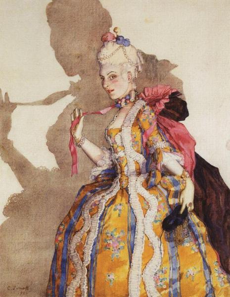 Design Of Costume For Dancer T. Karsavina by Konstantin Somov