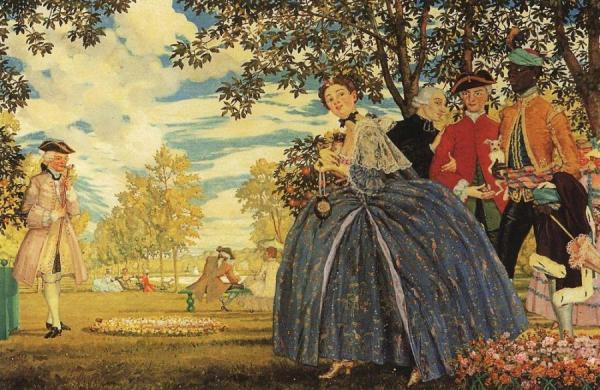 Figures In The Park by Konstantin Somov