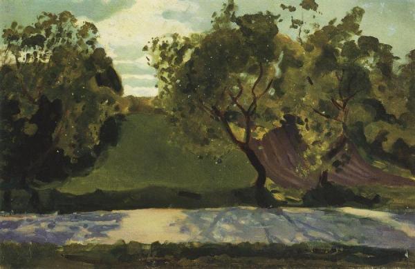 Green Slope On The Road. Martyshkino by Konstantin Somov