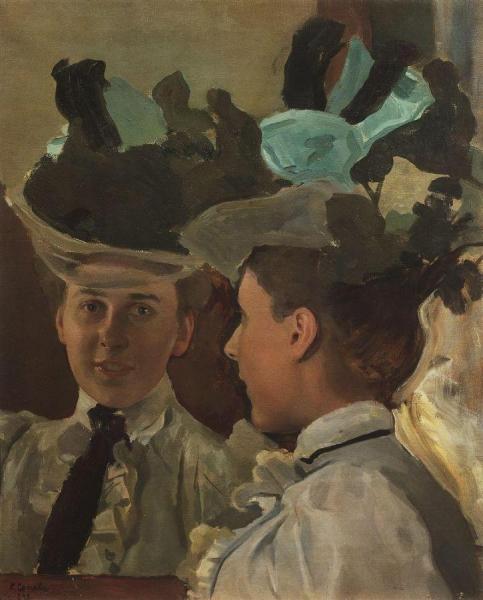 Lady At The Mirror by Konstantin Somov