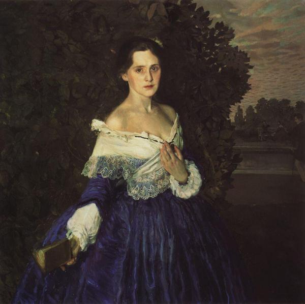 Lady In Blue by Konstantin Somov Oil Painting Reproductions
