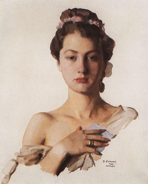Portrait Of Alexandra Levchenko by Konstantin Somov Oil Painting Reproductions