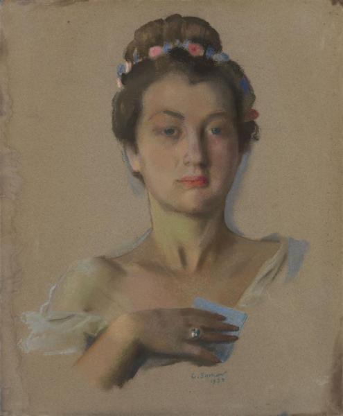 Portrait Of Alexandra Levchenko by Konstantin Somov