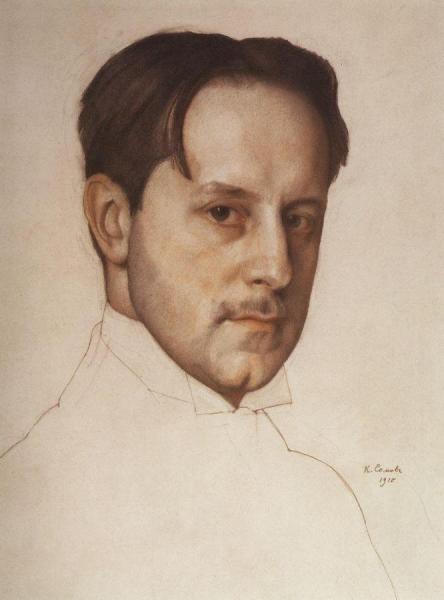 Portrait Of Artist M. Dobuzhinsky by Konstantin Somov
