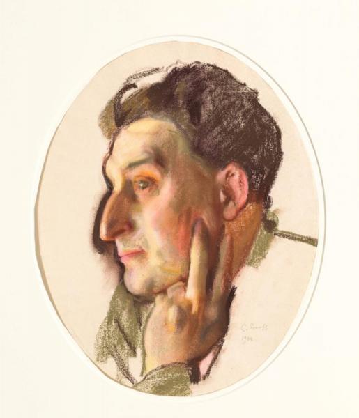 Portrait Of M.g. Lukianov In Profile by Konstantin Somov