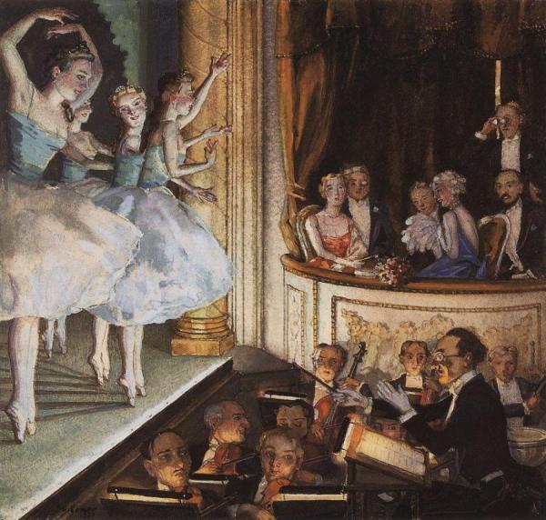 Russian Ballet by Konstantin Somov Oil Painting Reproductions