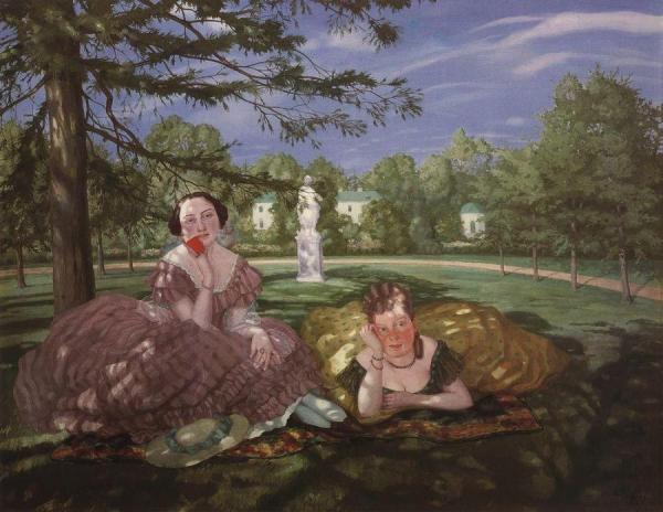 Two Ladies In The Park by Konstantin Somov