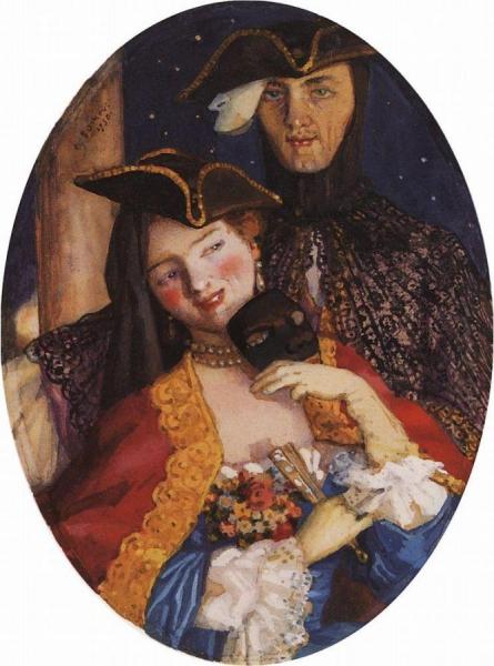 Two Masks by Konstantin Somov