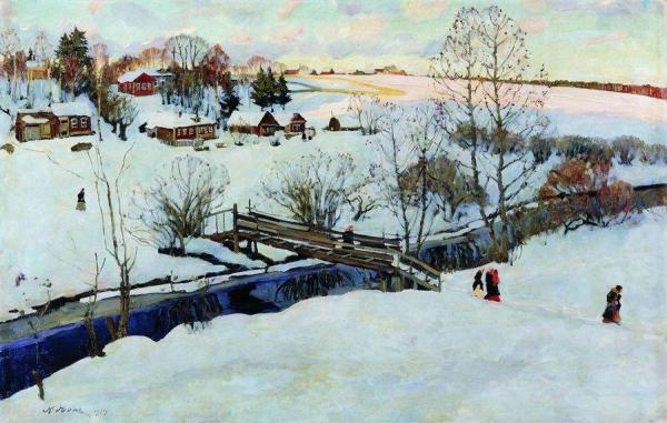 Winter. The Bridge by Konstantin Yuon