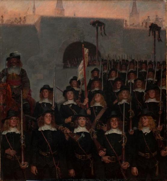 Students Leave To Defend Copenhagen In 1658 by Kristian Zahrtmann