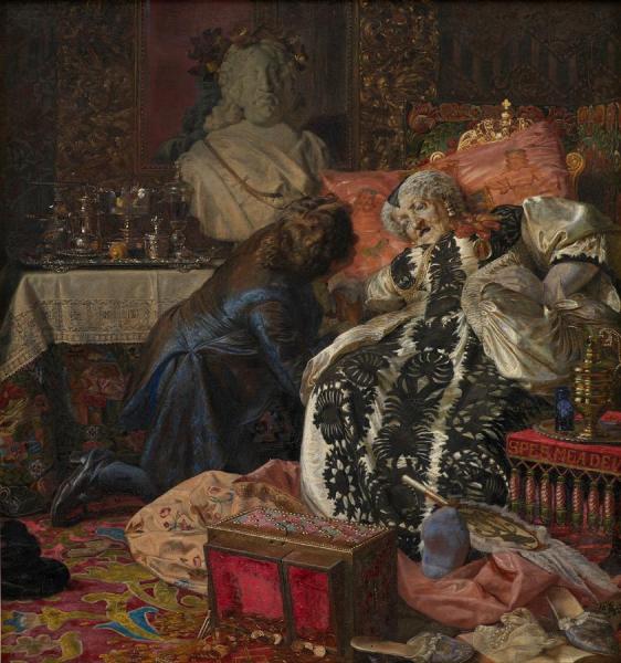 The Death Of Queen Sophie Amalie by Kristian Zahrtmann Oil Painting Reproductions