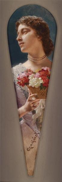 Leaf Of A Fan, Flower Girl by Ladislas Von Czachorski
