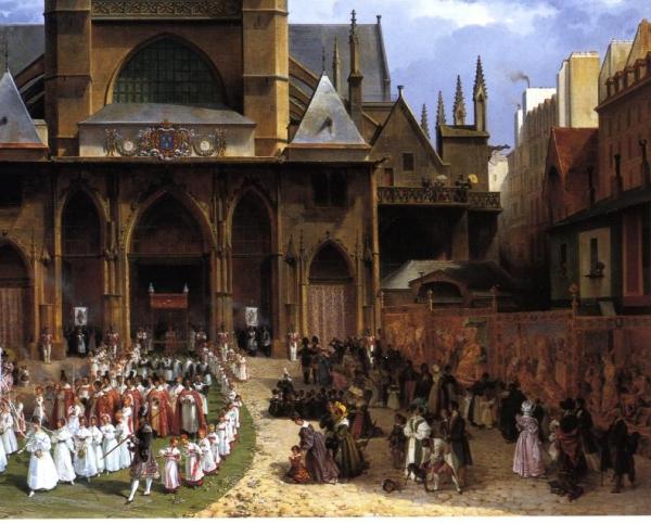 The Royal 'fete-dieu' Procession At St. Germain-l'auxerrois by Lancelot-theodore Turpin De Crisse