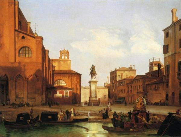 Venice: Preparations for a festival at the Campo by Lancelot-theodore Turpin De Crisse