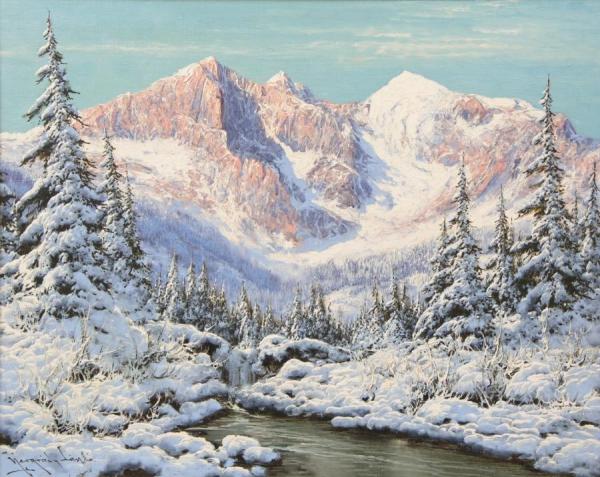 Laszlo Neogrady Mountainscape In Winter