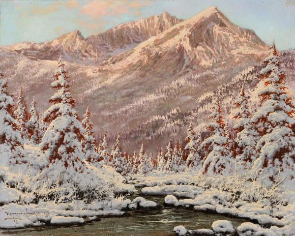 Winter Day by Laszlo Neogrady Oil Painting Reproductions