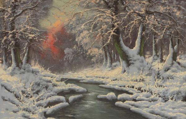 Winter Forest by Laszlo Neogrady Oil Painting Reproductions