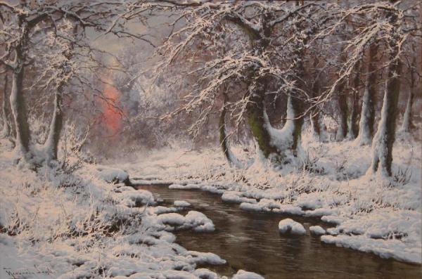 Winter Lanscape by Laszlo Neogrady Oil Painting Reproductions