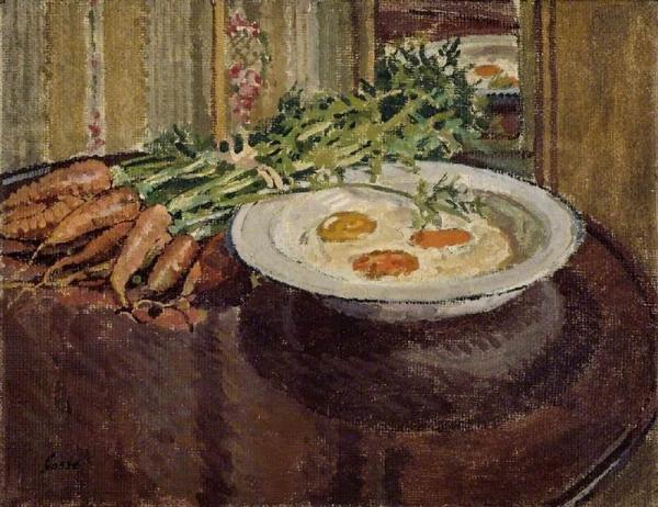 Still Life With Eggs And Carrots by Laura Sylvia Gosse