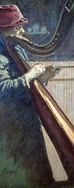 The Harpist by Laura Sylvia Gosse Oil Painting Reproductions