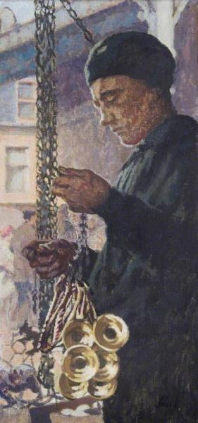 Trumpet Vendor Of Envermeu, France by Laura Sylvia Gosse Oil Painting Reproductions