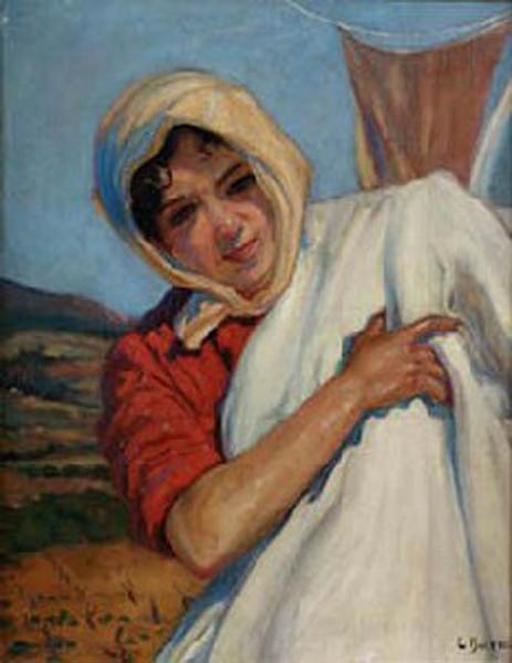 Mujer Con Sabana by Laureano Barrau