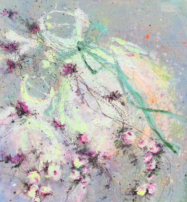 Robe Blanche Et Ruban Vert, 2018 by Laurence Amélie Oil Painting Reproductions