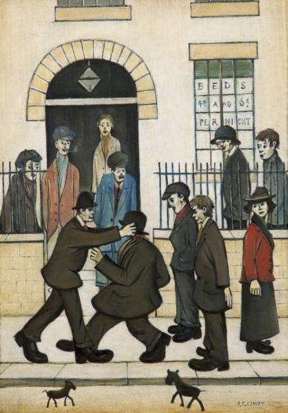 A Fight by Laurence Lowry Oil Painting Reproductions