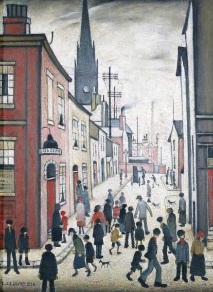 An Organ Grinder by Laurence Lowry Oil Painting Reproductions