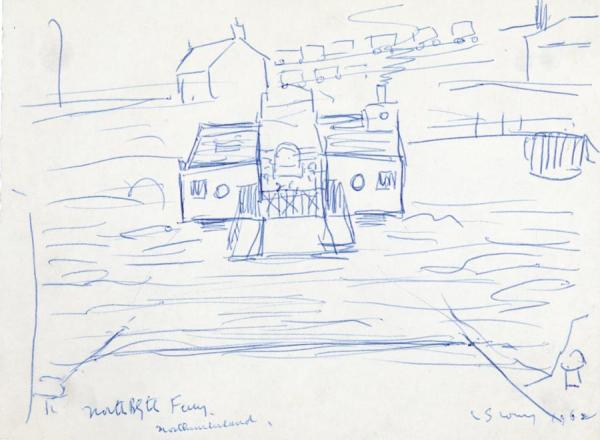North Blyth Ferry, Northumberland by Laurence Lowry