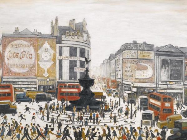Piccadilly Circus, London by Laurence Lowry