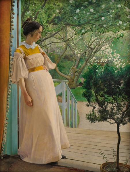 At The French Windows. The Artist's Wife by Laurits Andersen Ring
