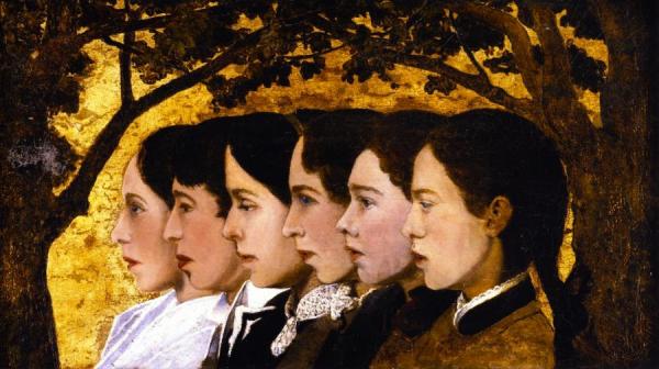 Six Portraits In Profile. Herman Kähler's Children by Laurits Andersen Ring Oil Painting Reproductions
