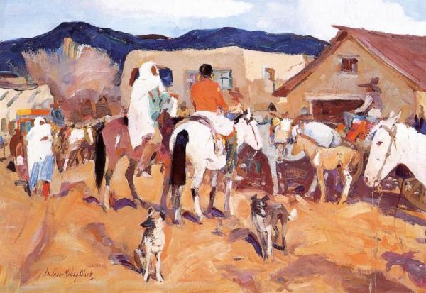 Gathering For The Rabbit Hunt by Laverne Nelson Black Oil Painting Reproductions