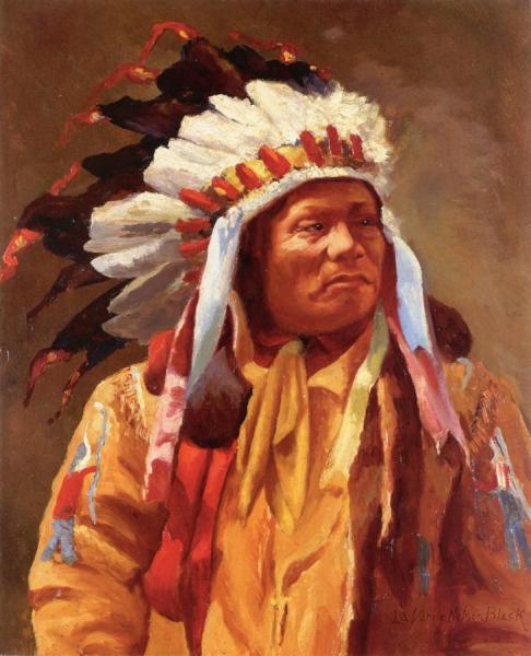 He Dog Sioux Reservation by Laverne Nelson Black Oil Painting Reproductions