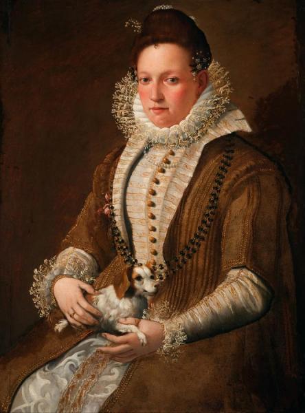 Portrait Of A Lady With A Dog by Lavinia Fontana Oil Painting Reproductions